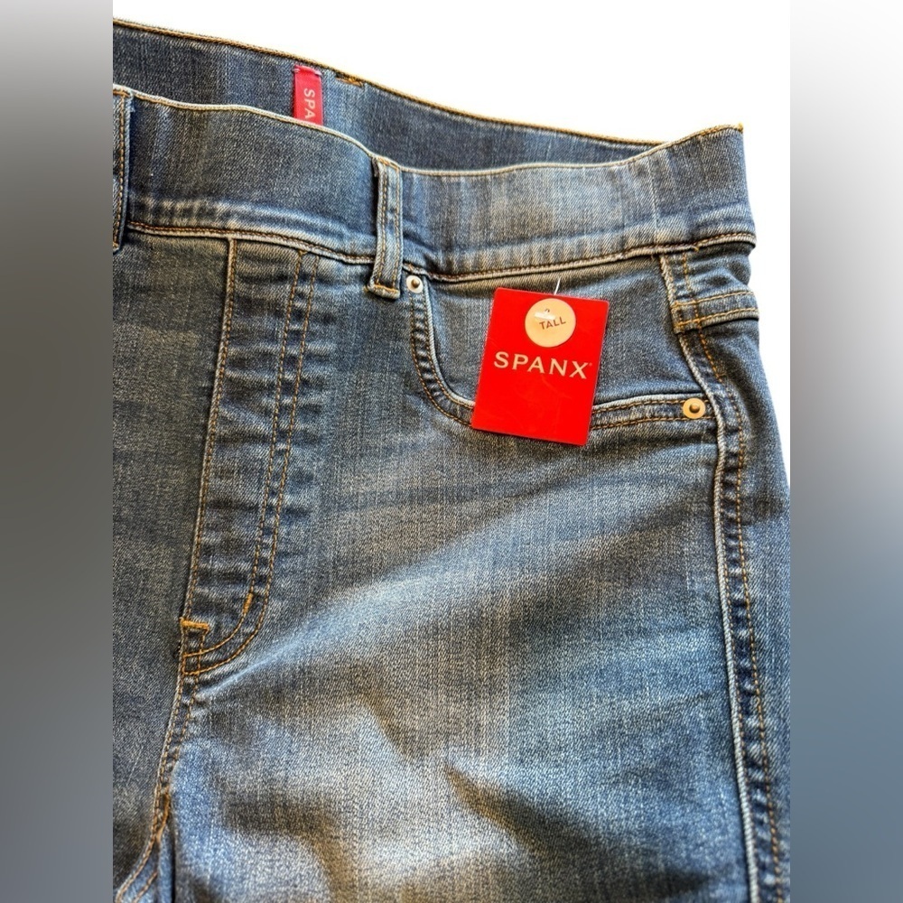 SPANX Straight Leg Jean Vintage Indigo Women’s Size Medium Tall - Picture 4 of 11